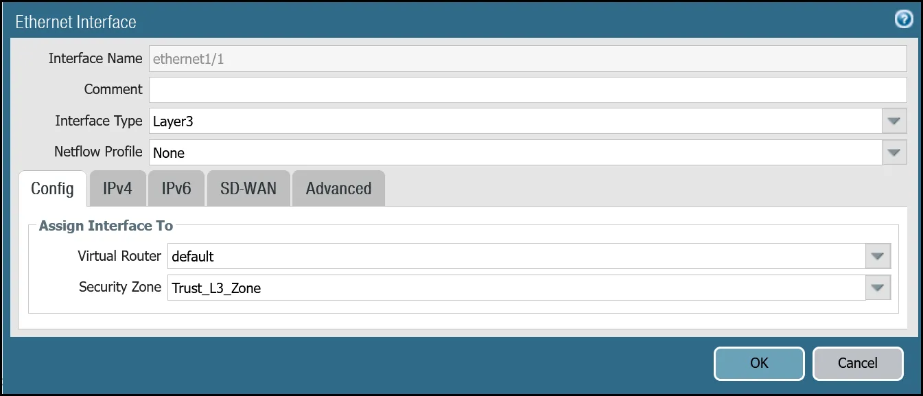 Set up ethernet1/1 on the dashboard